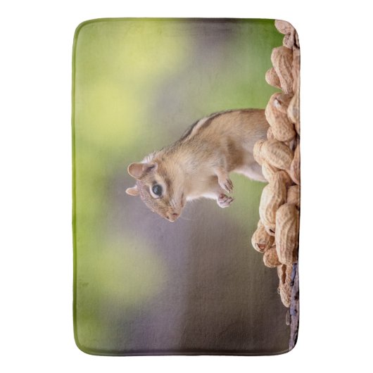 Chipmunk met pinda's badmat (Voorkant Verticaal)