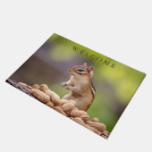 Chipmunk met pinda's deurmat (Schuin)