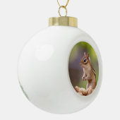 Chipmunk met pinda's keramische bal ornament (Links)