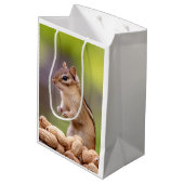 Chipmunk met pinda's medium cadeauzakje (Achterkant Gekanteld)