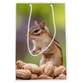 Chipmunk met pinda's medium cadeauzakje (Voorkant)
