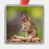 Chipmunk met pinda's metalen ornament (Voorkant)
