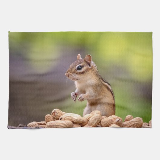 Chipmunk met pinda's theedoek (Horizontaal)