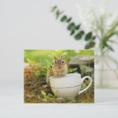 Chipmunk met Teacup Briefkaart (Staand voorkant)