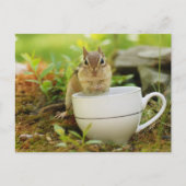 Chipmunk met Teacup Briefkaart (Voorkant)