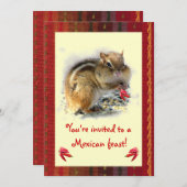 Chipmunk Mexican Feast Invitation Kaart (Voorkant / Achterkant)