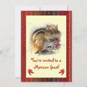 Chipmunk Mexican Feast Invitation Kaart