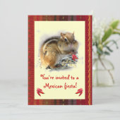 Chipmunk Mexican Fiesta Invitation Kaart (Staand voorkant)