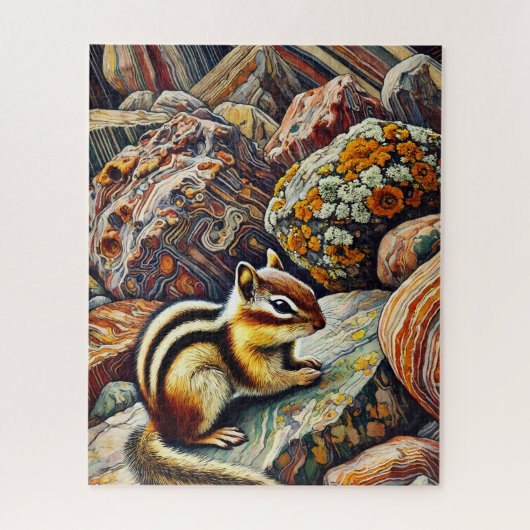Chipmunk op de rotsen 500 Piece Puzzel Legpuzzel (Verticaal)