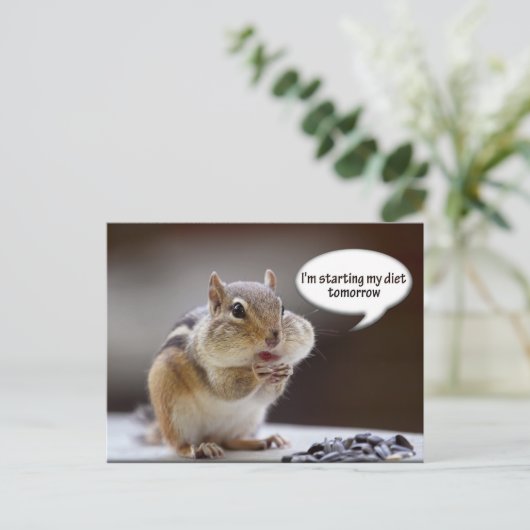 Chipmunk op Diet Foto Briefkaart (Staand voorkant)