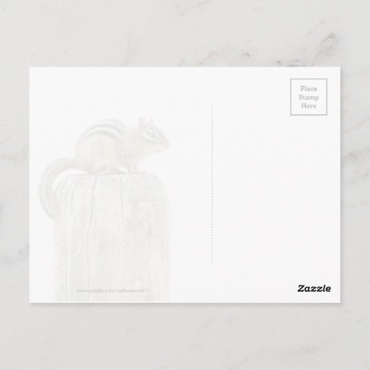 Chipmunk op een Fence Post Briefkaart (Achterkant)