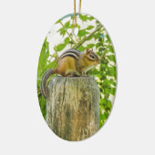 Chipmunk op een Fence Post Keramisch Ornament (Links)