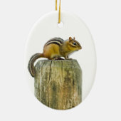 Chipmunk op een Fence Post Keramisch Ornament (Achterkant)
