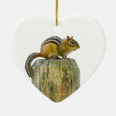 Chipmunk op een Fence Post Keramisch Ornament (Achterkant)