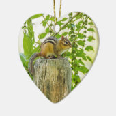 Chipmunk op een Fence Post Keramisch Ornament (Links)
