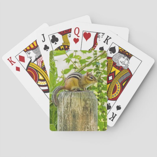 Chipmunk op een Fence Post Pokerkaarten (Achterkant)