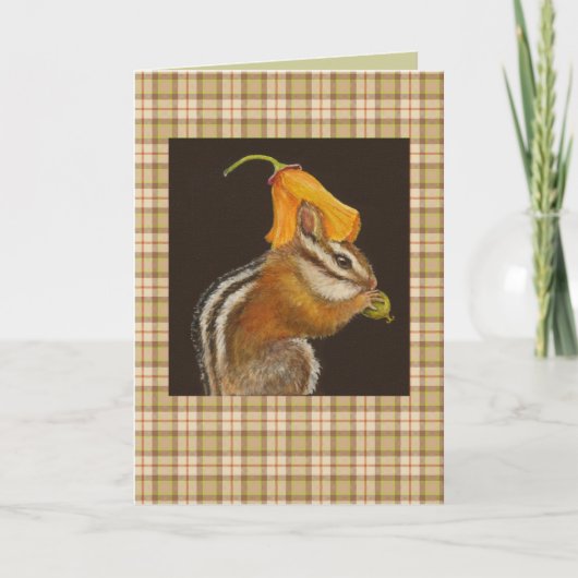 Chipmunk op een gipskaart kaart (Voorkant)