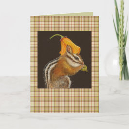 Chipmunk op een gipskaart kaart