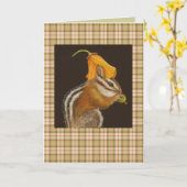 Chipmunk op een gipskaart kaart (Gele Bloem)