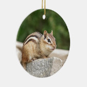 Chipmunk op een rots keramisch ornament (Rechts)