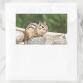 Chipmunk op een rots rechthoekige sticker (Tas)