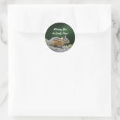 Chipmunk op log ronde sticker (Tas)