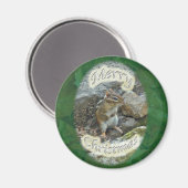Chipmunk op Rock Items Magneet (Voorkant / Achterkant)