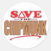 Chipmunk Opslaan Ronde Sticker (Voorkant)