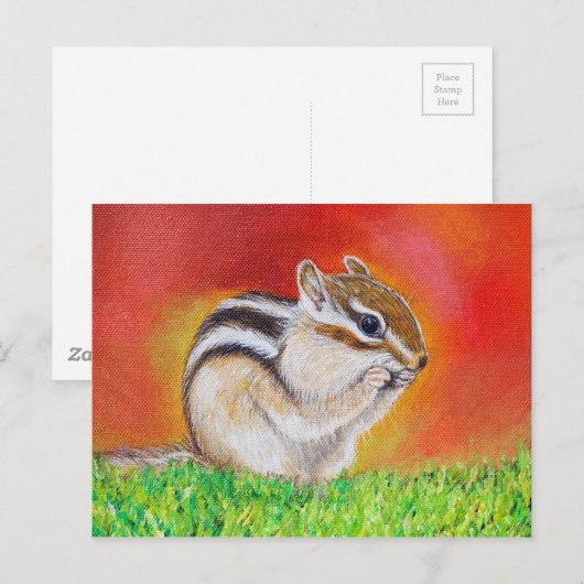 Chipmunk Painting Briefkaart (Voorkant / Achterkant)