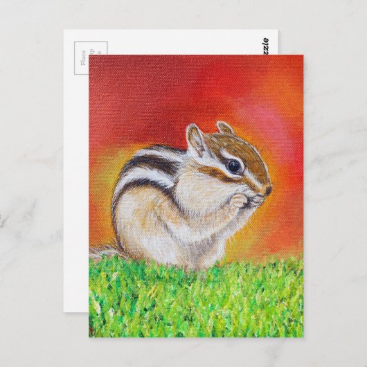 Chipmunk Painting Briefkaart (Voorkant / Achterkant)