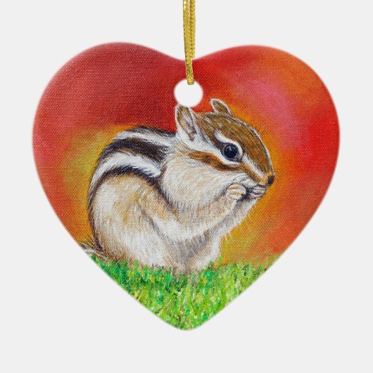 Chipmunk Painting Keramisch Ornament (Voorkant)
