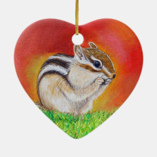 Chipmunk Painting Keramisch Ornament (Achterkant)