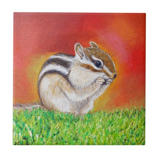 Chipmunk Painting Tegeltje (Voorkant)