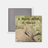 Chipmunk peering Over a Rock Magneet (Voorkant / Achterkant)