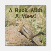 Chipmunk peering Over a Rock Magneet (Voorkant)