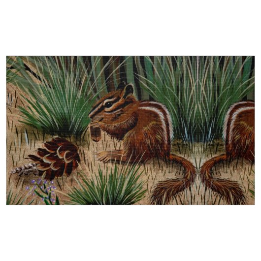 Chipmunk Pine Cone Fabric Stof (Fat Quarter)