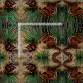 Chipmunk Pine Cone Fabric Stof (Delen)