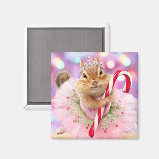 Chipmunk Plum Fairy Magneet (Voorkant / Achterkant)