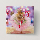 Chipmunk Plum Fairy Vierkante Button 5,1 Cm (Voorkant)