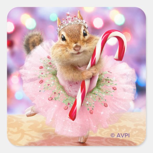 Chipmunk Plum Fairy Vierkante Sticker (Voorkant)