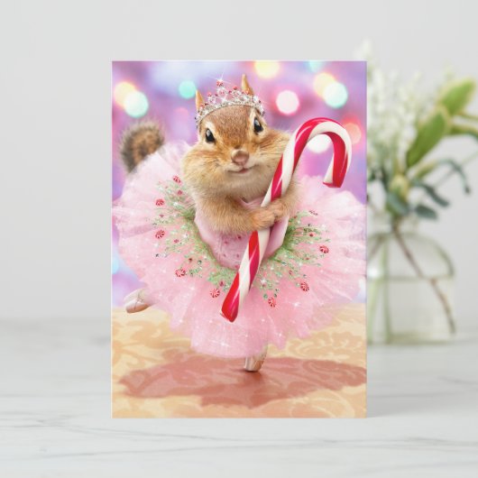 Chipmunk Plum Fee Kaart (Staand voorkant)