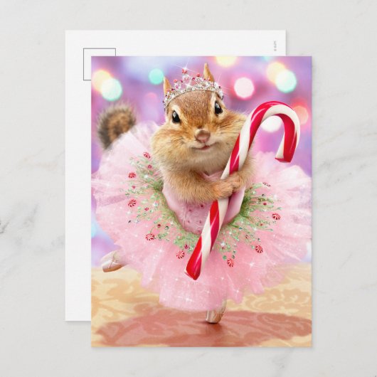 Chipmunk Plum Fee Uitnodiging Briefkaart (Voorkant / Achterkant)