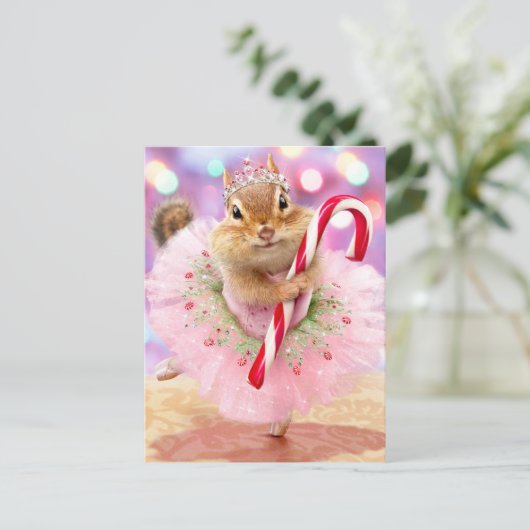 Chipmunk Plum Fee Uitnodiging Briefkaart (Staand voorkant)