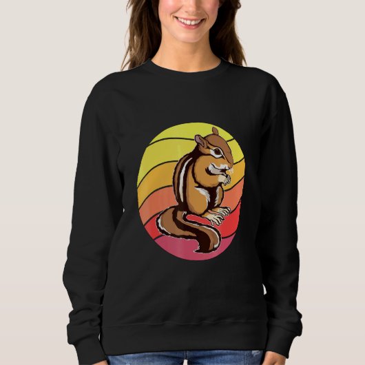 Chipmunk Retro Sunset Rodent Chipmunks Trui (Voorkant)