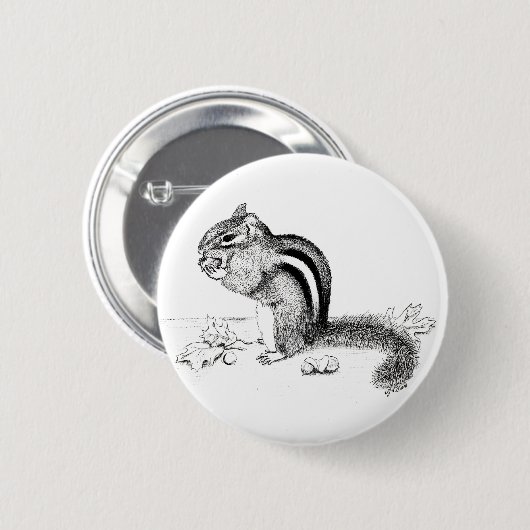 Chipmunk Ronde Button 5,7 Cm (Voorkant /achterkant)