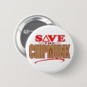 Chipmunk Save Ronde Button 5,7 Cm (Voorkant /achterkant)