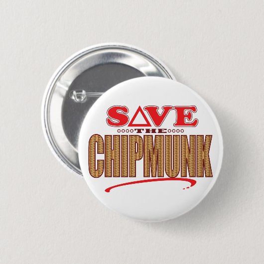 Chipmunk Save Ronde Button 5,7 Cm (Voorkant /achterkant)