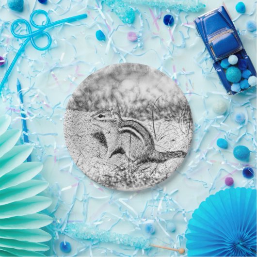 Chipmunk Sketch Papieren Bordje (Feest)