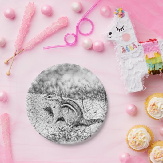 Chipmunk Sketch Papieren Bordje (Feest)