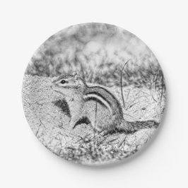 Chipmunk Sketch Papieren Bordje